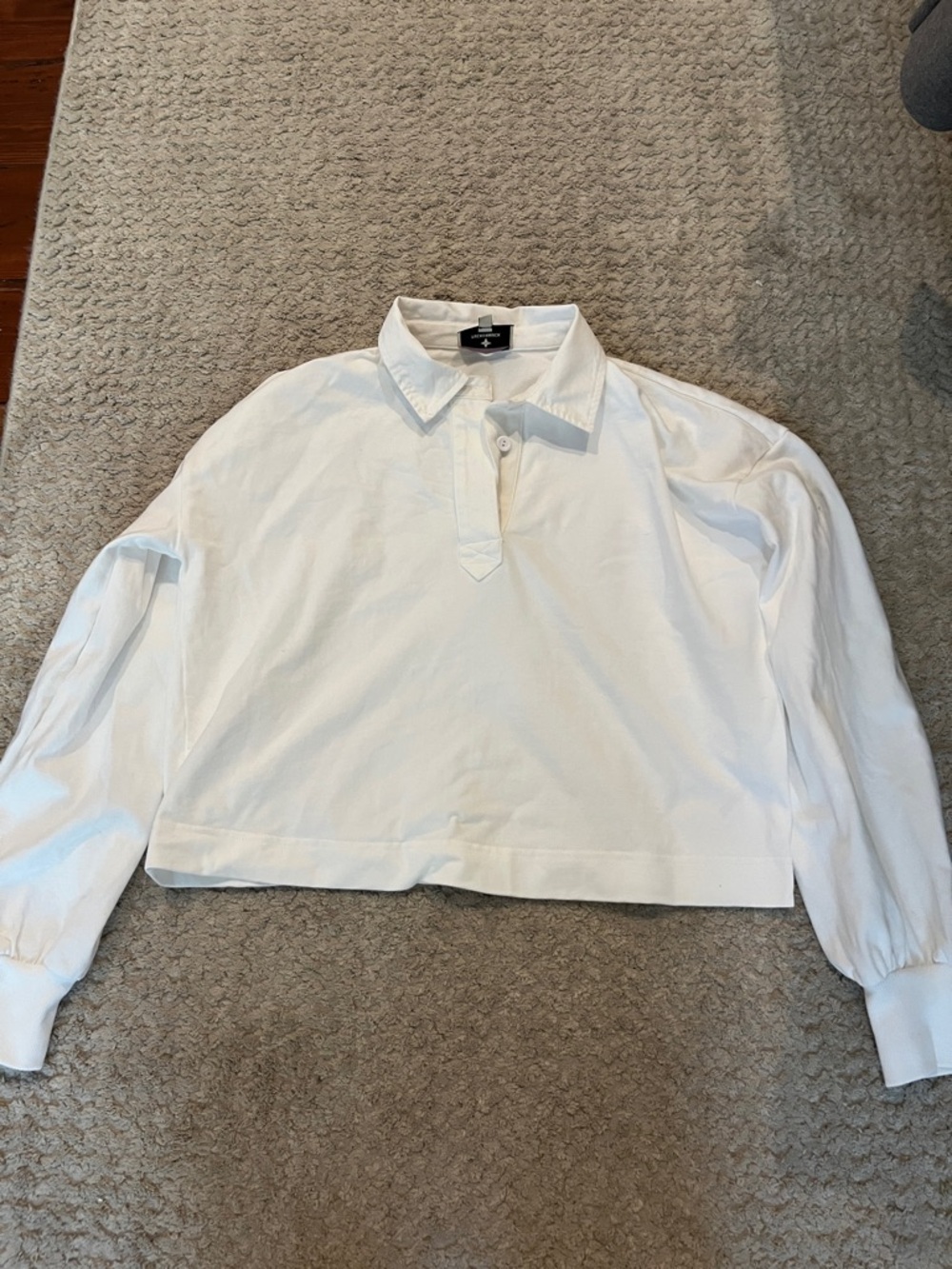 NWOT Tuckernuck Long Sleeve Pique Holmes Boyfriend Polo Shirt